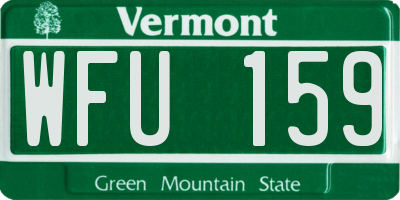 VT license plate WFU159