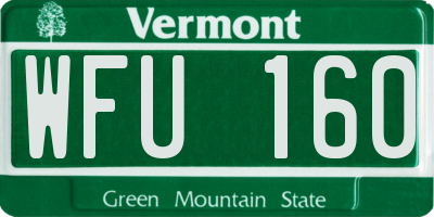 VT license plate WFU160