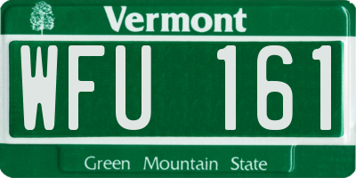 VT license plate WFU161