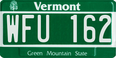 VT license plate WFU162