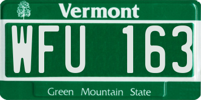 VT license plate WFU163