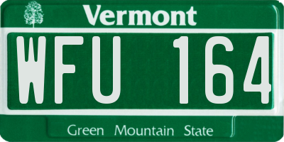 VT license plate WFU164