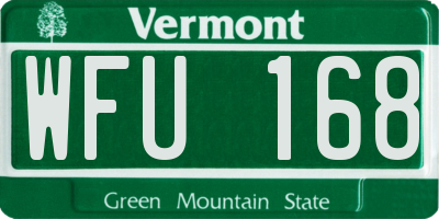 VT license plate WFU168