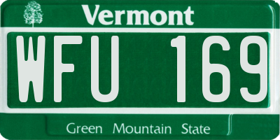 VT license plate WFU169