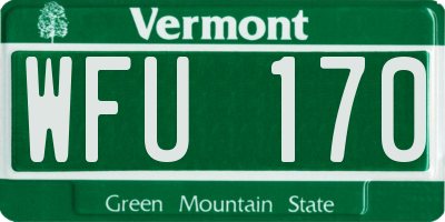 VT license plate WFU170