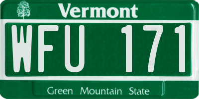 VT license plate WFU171