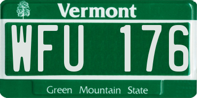 VT license plate WFU176