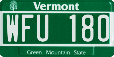 VT license plate WFU180