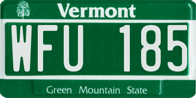 VT license plate WFU185