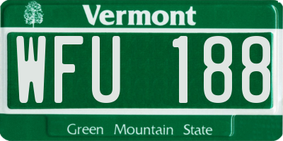 VT license plate WFU188