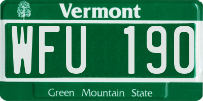 VT license plate WFU190