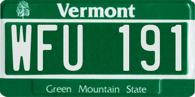VT license plate WFU191