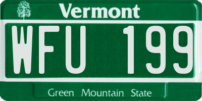 VT license plate WFU199