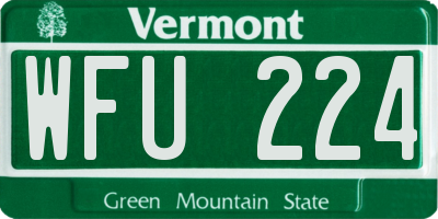 VT license plate WFU224