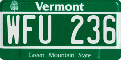 VT license plate WFU236