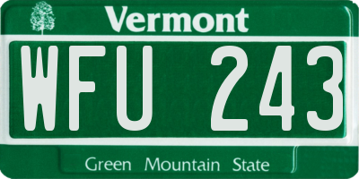 VT license plate WFU243
