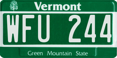 VT license plate WFU244