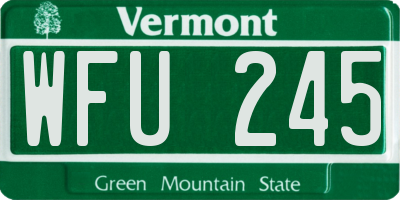VT license plate WFU245