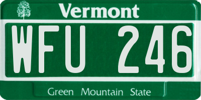 VT license plate WFU246