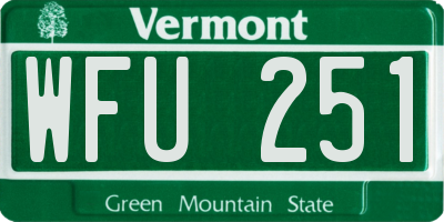 VT license plate WFU251