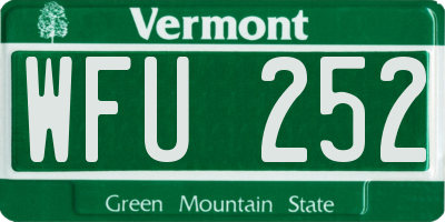 VT license plate WFU252