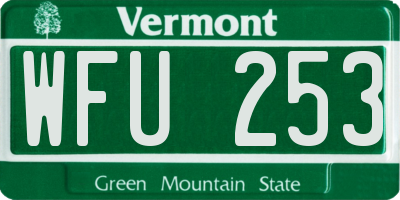 VT license plate WFU253