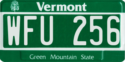VT license plate WFU256