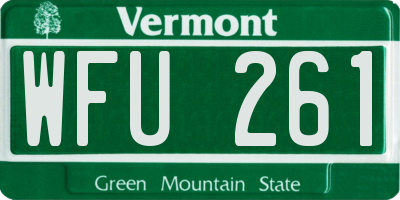 VT license plate WFU261