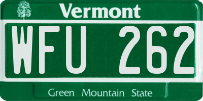 VT license plate WFU262