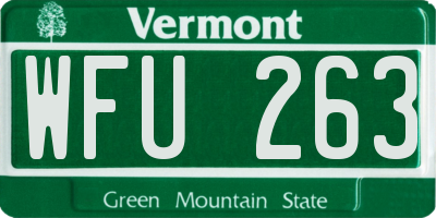 VT license plate WFU263