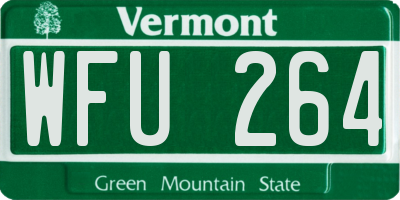 VT license plate WFU264