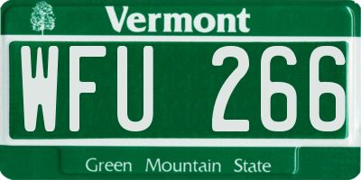 VT license plate WFU266