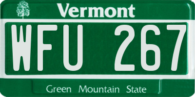VT license plate WFU267