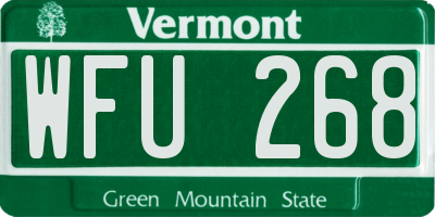VT license plate WFU268