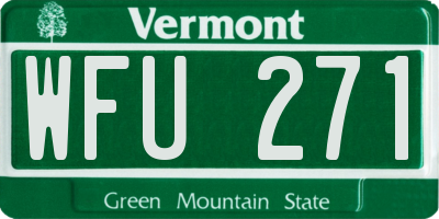 VT license plate WFU271