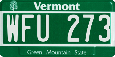 VT license plate WFU273