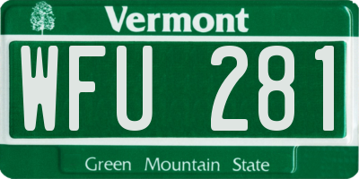 VT license plate WFU281