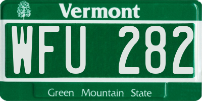 VT license plate WFU282