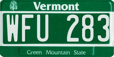 VT license plate WFU283