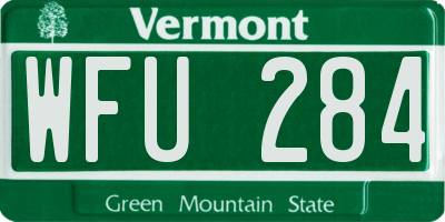 VT license plate WFU284