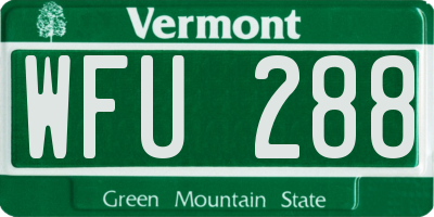 VT license plate WFU288