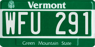VT license plate WFU291