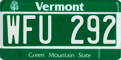 VT license plate WFU292