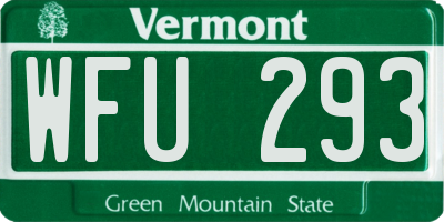 VT license plate WFU293