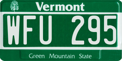 VT license plate WFU295