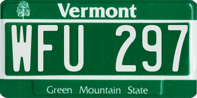 VT license plate WFU297
