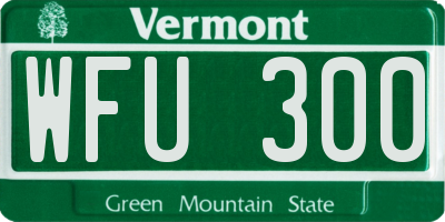 VT license plate WFU300