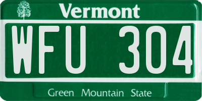 VT license plate WFU304
