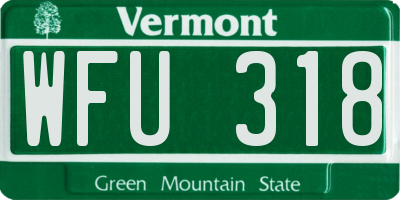 VT license plate WFU318