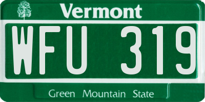 VT license plate WFU319